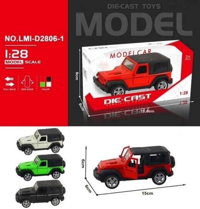 Diecast metal Jeep wrangler 1:28 scale